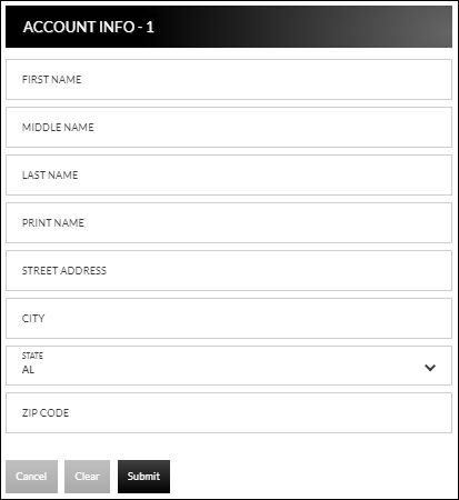Account Info 1 form