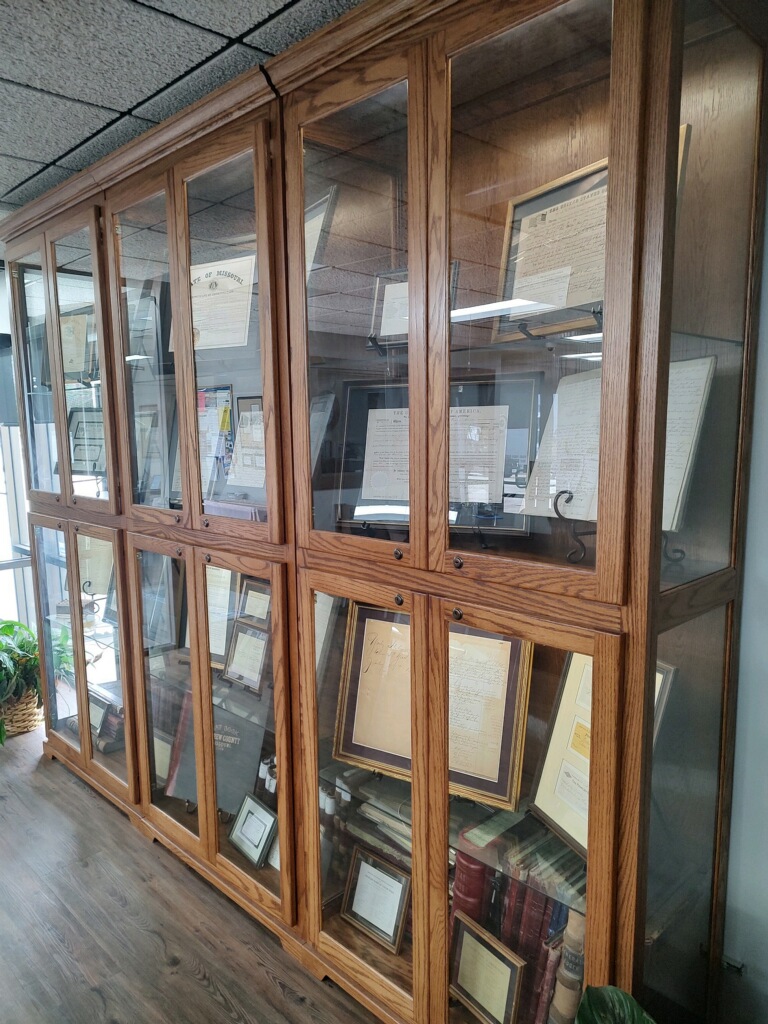 display case at First Security Bank Mo